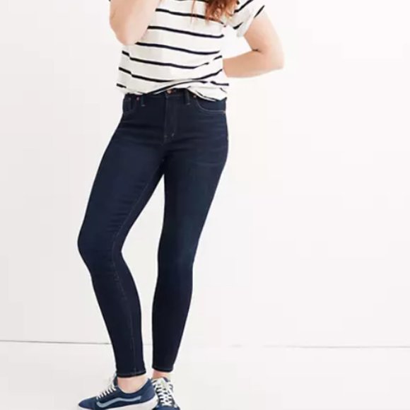 Madewell 9" High Rise Skinny Jeans Larkspur Dark Wash Tencel Denim Edition 25 0 - Picture 1 of 8